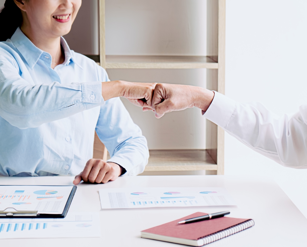 Intern Receives Feedback Achievements Work Concept